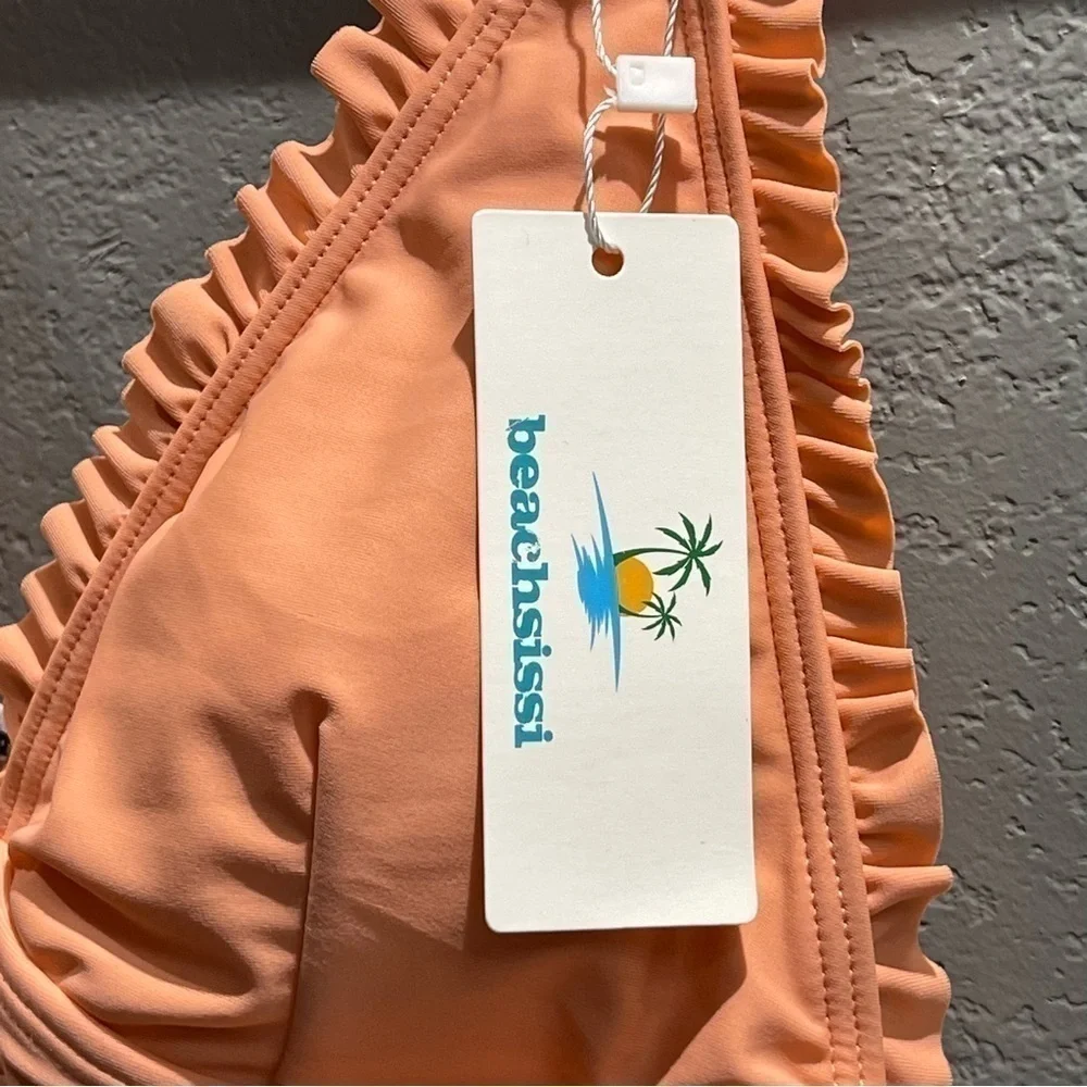 Beachsissi Ruffle V Neck One Piece Swimwear size medium - Picture 6 of 8